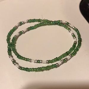 Spring green seed bead choker